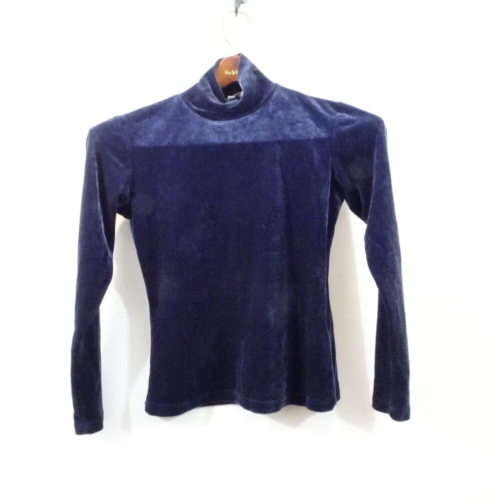 Vintage Mel & Lisa Velvet Turtleneck Size S Deep Purple